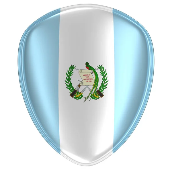 Τρισδιάστατη Απεικόνιση Του Ένα Εικονίδιο Σημαίας Γουατεμάλα Λευκό Φόντο — Φωτογραφία Αρχείου