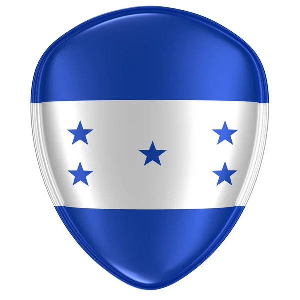 Τρισδιάστατη Απεικόνιση Του Ένα Εικονίδιο Σημαίας Ονδούρα Λευκό Φόντο — Φωτογραφία Αρχείου
