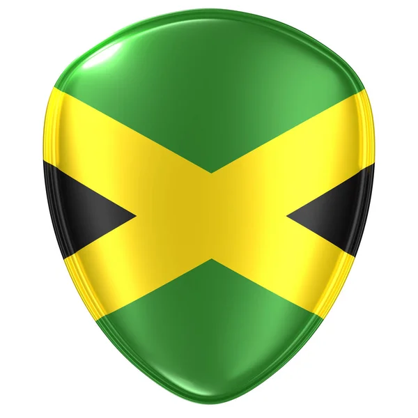 Visszaadás Ból Egy Jamaicai Zászló Ikonra Fehér Háttér — Stock Fotó