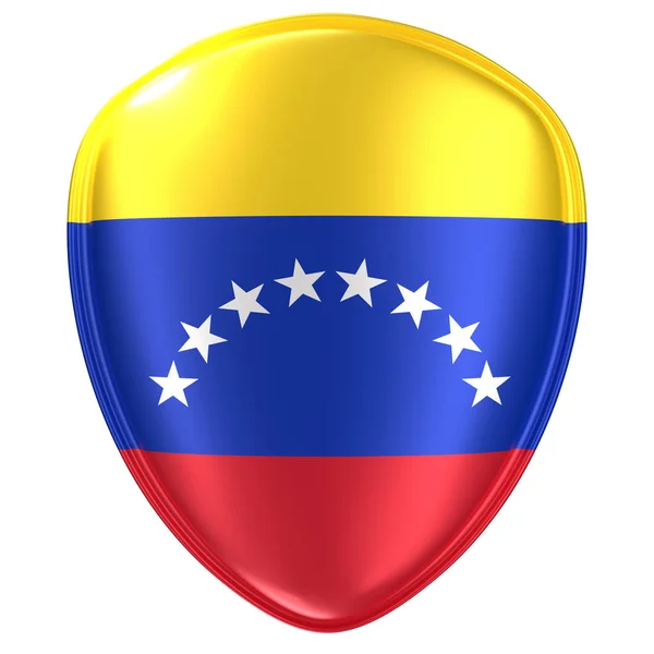 白い背景のベネズエラの旗のアイコンの レンダリング — ストック写真