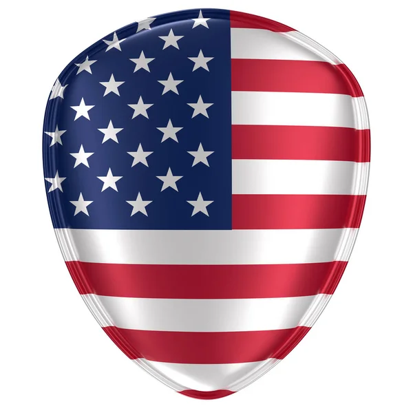 Renderização Ícone Bandeira Dos Estados Unidos América Fundo Branco — Fotografia de Stock