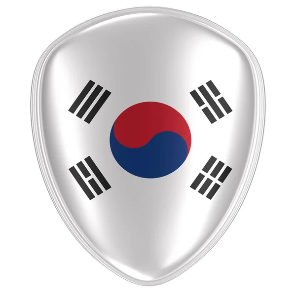 渲染韩国国旗图标白色背景 — 图库照片