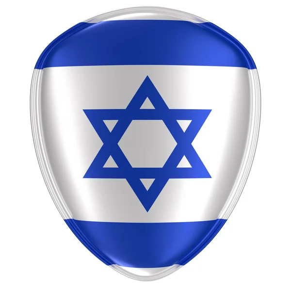 Rendering Israel Flag Icon White Background — Stock Photo, Image