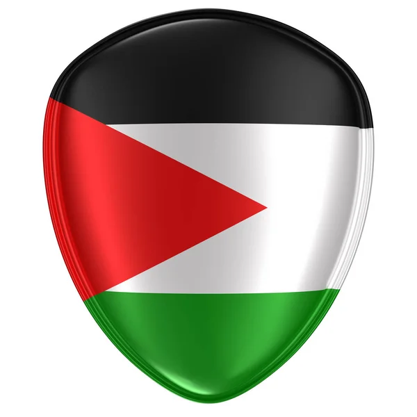 Weergave Van Het Pictogram Van Vlag Van Een Palestina Witte — Stockfoto