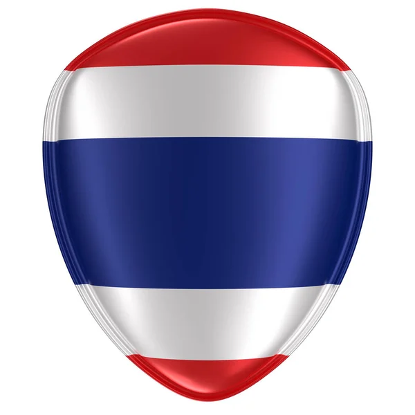 Renderização Ícone Bandeira Tailândia Fundo Branco — Fotografia de Stock