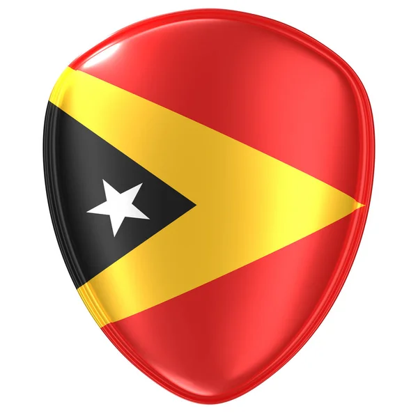 Rendering Icona Della Bandiera Timor Est Sfondo Bianco — Foto Stock