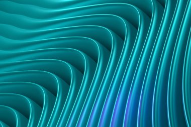 Bazı mavi eğrileri olan üç boyutlu bir üç boyutlu kompozisyonun canlandırılması