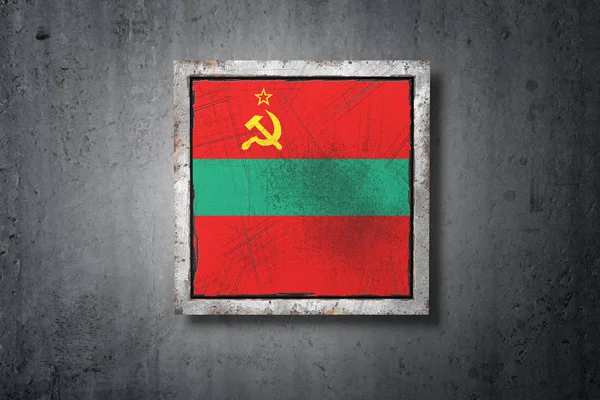 Rendering Transnistria Flag Concrete Wall — Stock Photo, Image