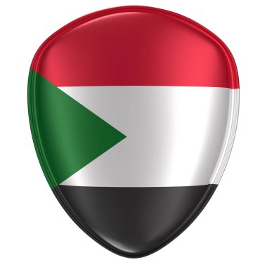 bir Kuzey Sudan bayrağı simgesi beyaz arka plan üzerinde 3D render.