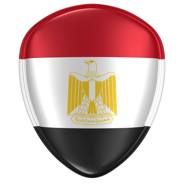 Weergave Van Een Egypte Vlagpictogram Witte Achtergrond — Stockfoto