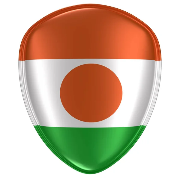 Τρισδιάστατη Απεικόνιση Του Μια Δημοκρατία Του Νίγηρα Εικονίδιο Σημαίας Λευκό — Φωτογραφία Αρχείου