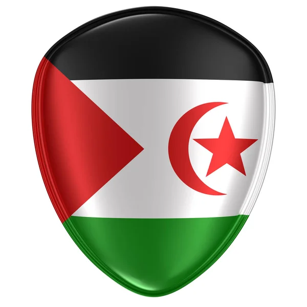 Weergave Van Het Pictogram Van Vlag Van Een Sahrawi Arabische — Stockfoto