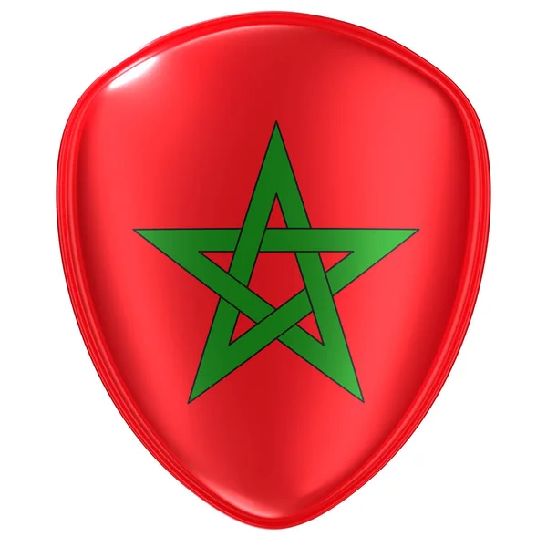 Rendu Une Icône Drapeau Maroc Sur Fond Blanc — Photo