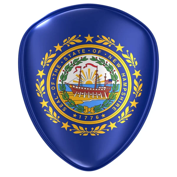Rendering New Hampshire Usa State Flag Icon White Background — Stock Photo, Image