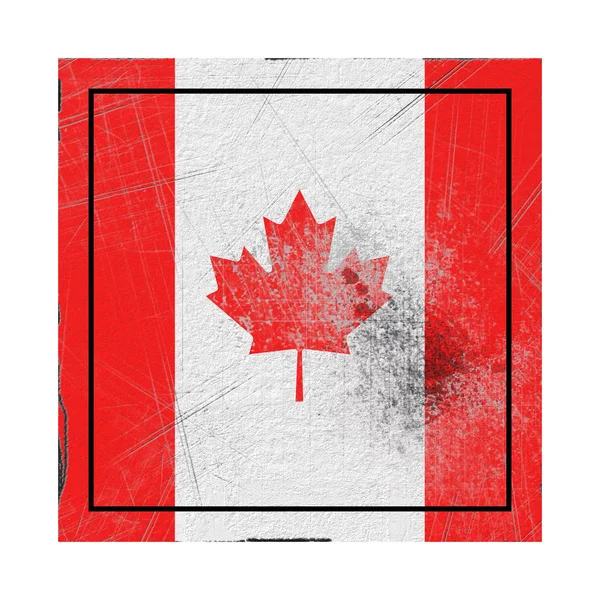 Weergave Van Een Oude Vlag Van Canada Een Concrete Vierkant — Stockfoto