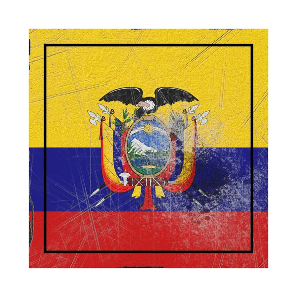 Representación Una Vieja Bandera Ecuador Una Plaza Hormigón —  Fotos de Stock