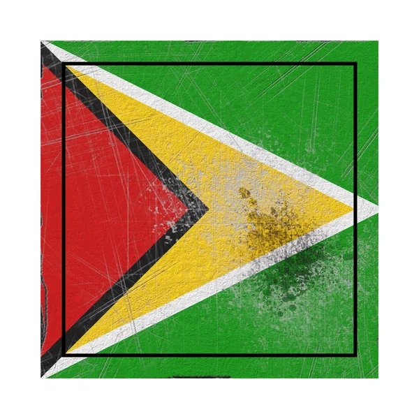 Рендеринг Старого Флага Республики Гайана Бетонной Площади — стоковое фото