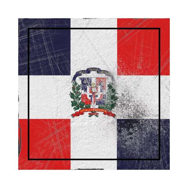 Рендеринг Старого Флага Доминиканской Республики Бетонной Площади — стоковое фото
