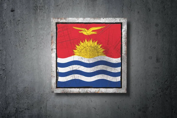 Representación Una Bandera Kiribati Muro Hormigón — Foto de Stock