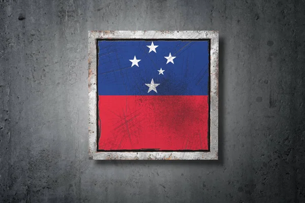 Vykreslování Samoa Vlajky Betonové Zdi — Stock fotografie