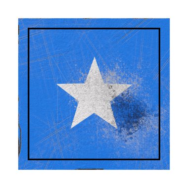 3D render bir beton Meydanı'nda eski bir Somali bayrağı