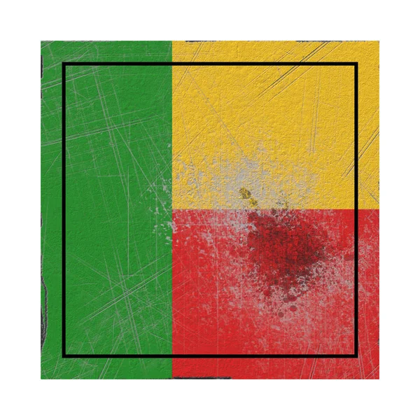 Weergave Van Een Oude Vlag Van Benin Een Concrete Vierkant — Stockfoto