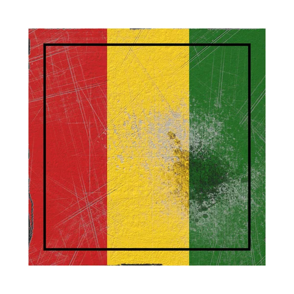 Visszaadás Ból Egy Régi Guinea Zászló Egy Konkrét Tér — Stock Fotó