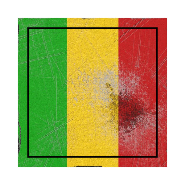 Visszaadás Ból Egy Régi Mali Zászló Egy Konkrét Tér — Stock Fotó