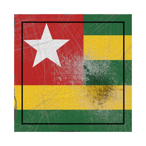 Rendering Old Togo Flag Concrete Square — Stock Photo, Image