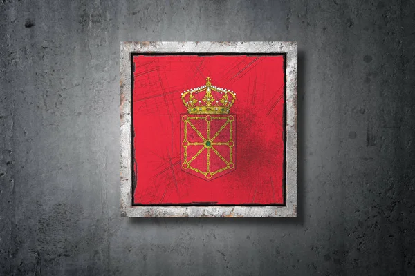 Representación Una Bandera Comunidad Española Navarra Muro Hormigón — Foto de Stock