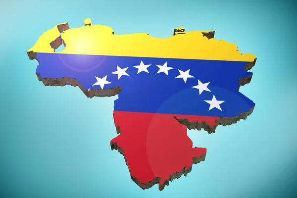 Rendering Venezuela Map Flag — Stock Photo, Image