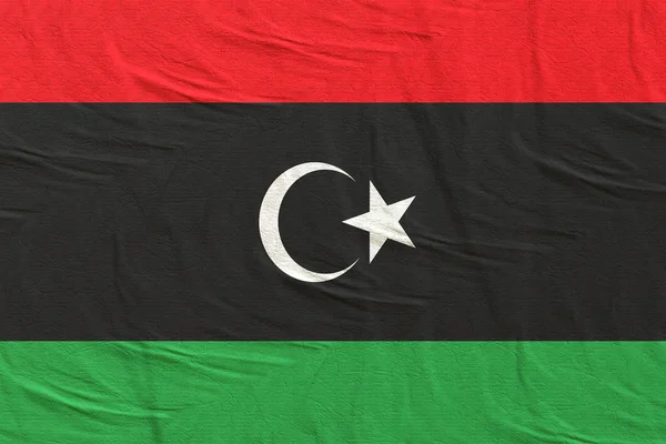 Libyen flagga vajande — Stockfoto