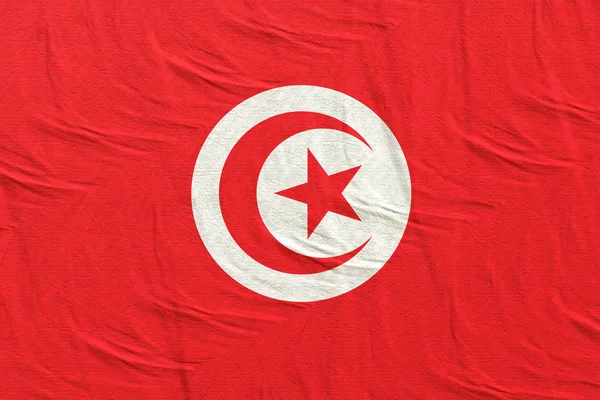 Tunisien flagga vajande — Stockfoto