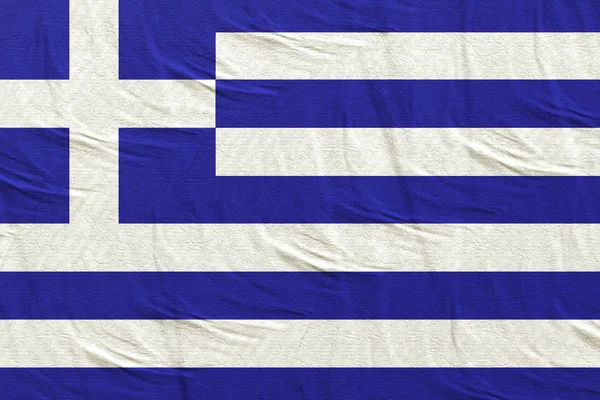 Griechische Flagge geschwenkt — Stockfoto