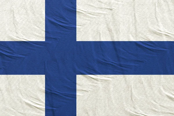 Finlands flagga vajande — Stockfoto