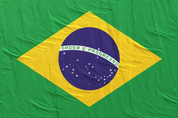 Brasilianische Flagge geschwenkt — Stockfoto