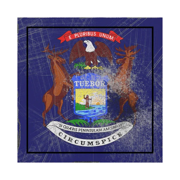 Old Michigan State flag — Stock Photo, Image