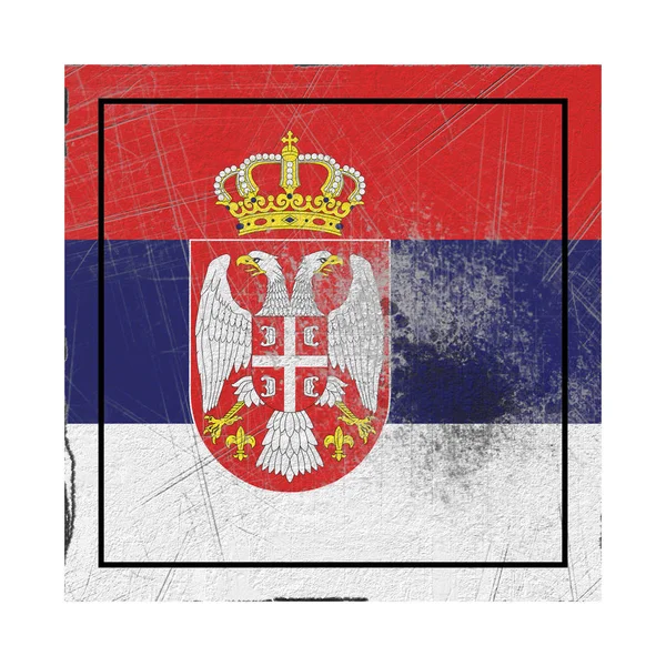 Gamle Serbia-flagg – stockfoto