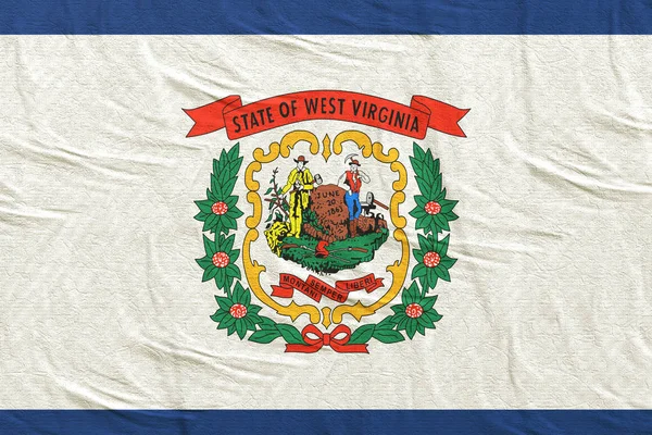 Renderowanie 3D flagi stanu Wirginia Zachodnia — Zdjęcie stockowe