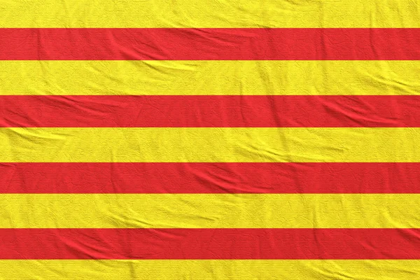 Prostorové vykreslení vlajky Katalánska Společenství — Stock fotografie