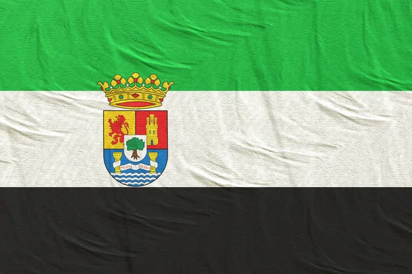 3D rendering van Extremadura Community Flag — Stockfoto