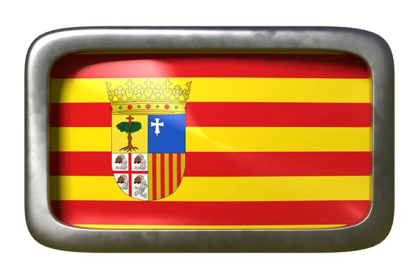 Aragon Spanien gemenskapens flagga Sign — Stockfoto