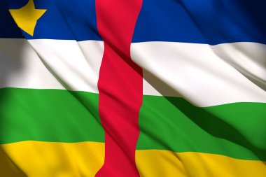 3D render Orta Afrika Cumhuriyeti bayrağı