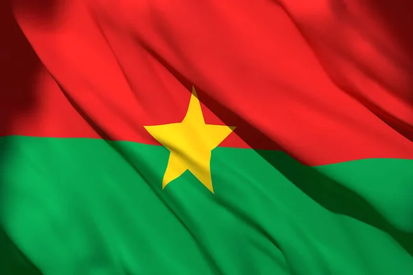 3d representación de la bandera de Burkina Faso — Foto de Stock