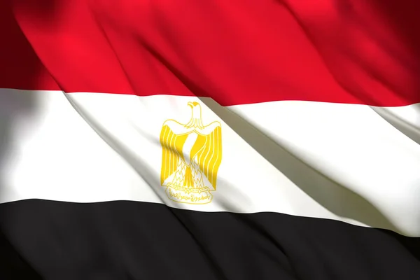 3d representación de la bandera de Egipto —  Fotos de Stock