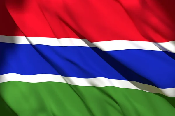 3D-Darstellung der Gambia-Flagge — Stockfoto