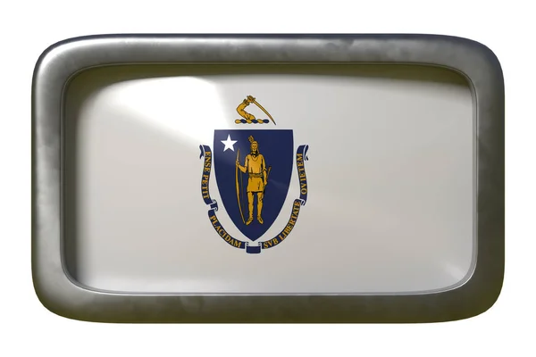 3d representación de la bandera del estado de Massachusetts — Foto de Stock