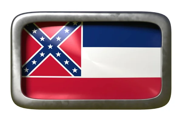 3D rendering van de Mississippi State Flag — Stockfoto