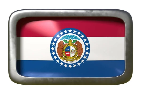3D-рендерінг державного прапора штату Міссурі — стокове фото