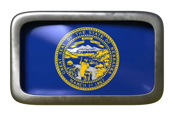 Prostorové vykreslování vlajky státu Nebraska — Stock fotografie